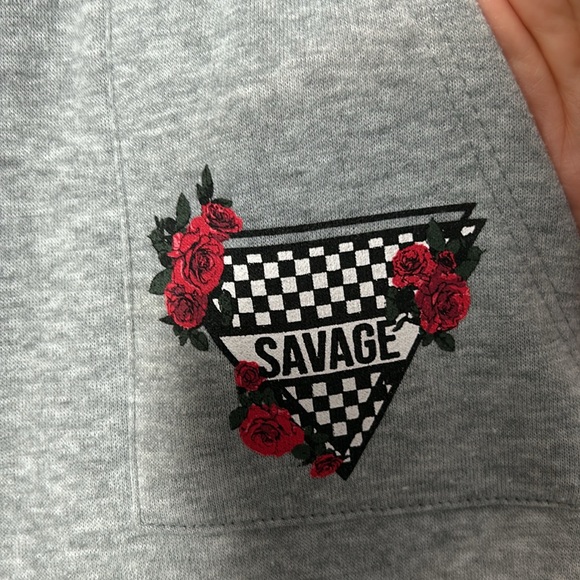 Cute grey sweatpants with floral print - Picture 3 of 8